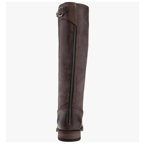 NEW FRYE Jayden Buckle Back Zip Leather Boots Slate Brown Women's Size 8.5 - Picture 14 of 15